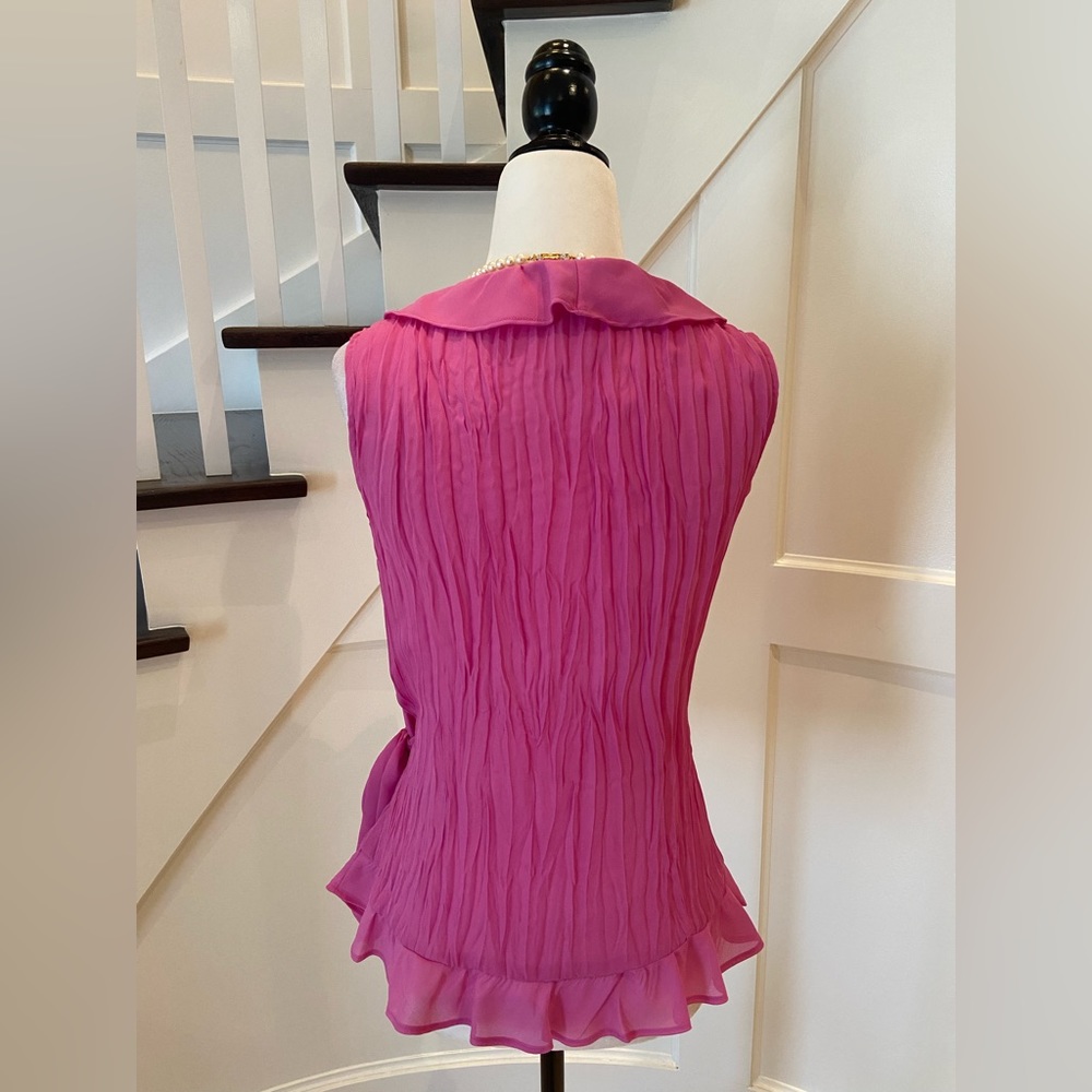 Feminine Pink Ruffle Blouse - Picture 10 of 12